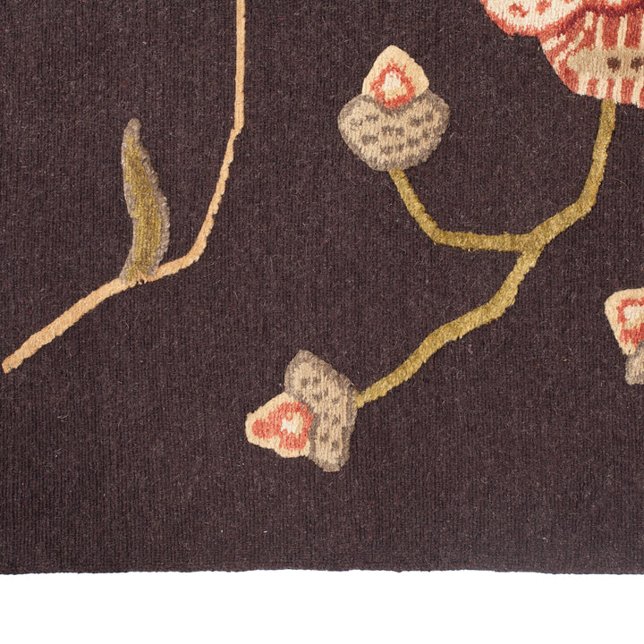 Traditional Tibetan Wool Silk Blend Rug - 8' x 9'10"