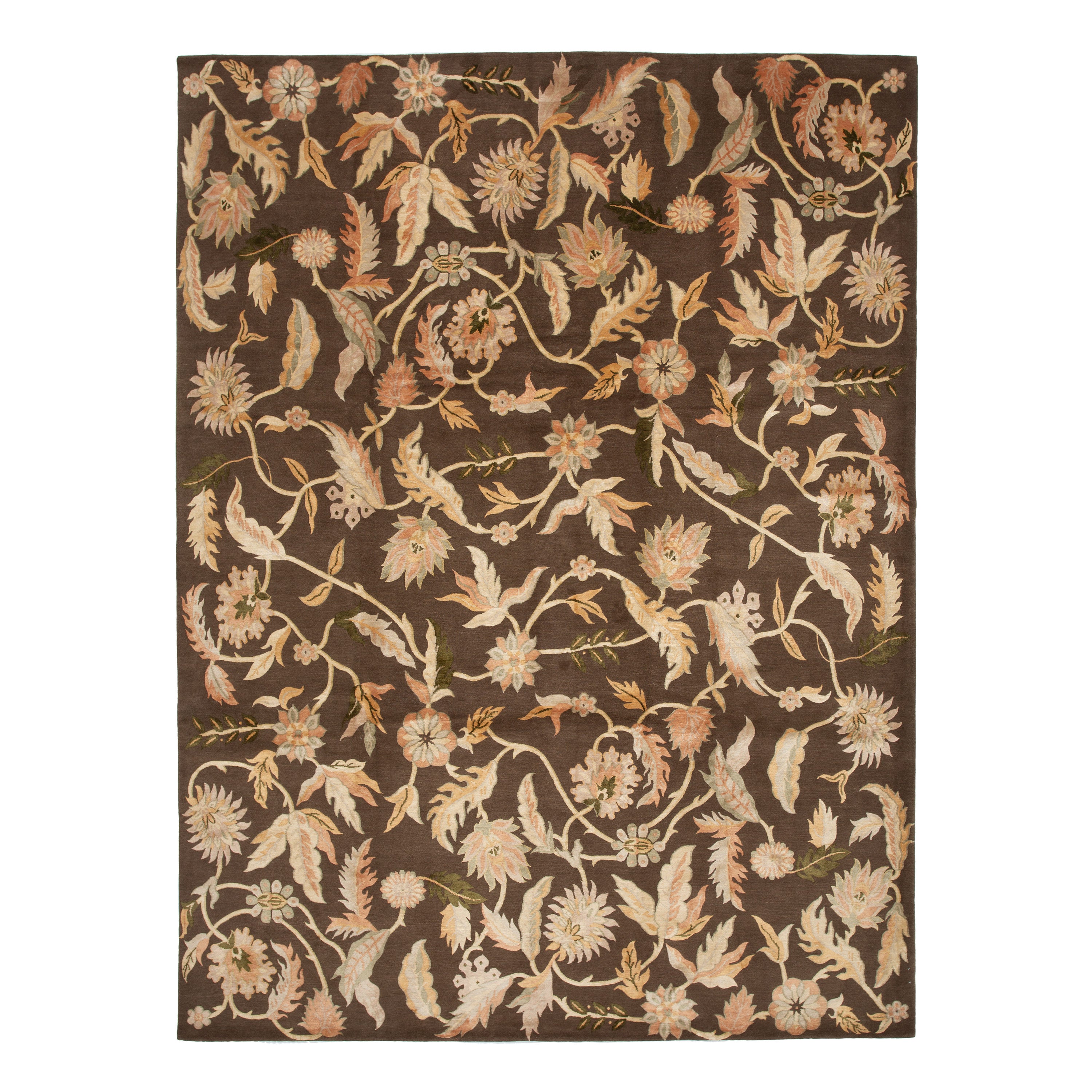 Traditional Tibetan Wool Silk Blend Rug - 9'2" x 12'3"