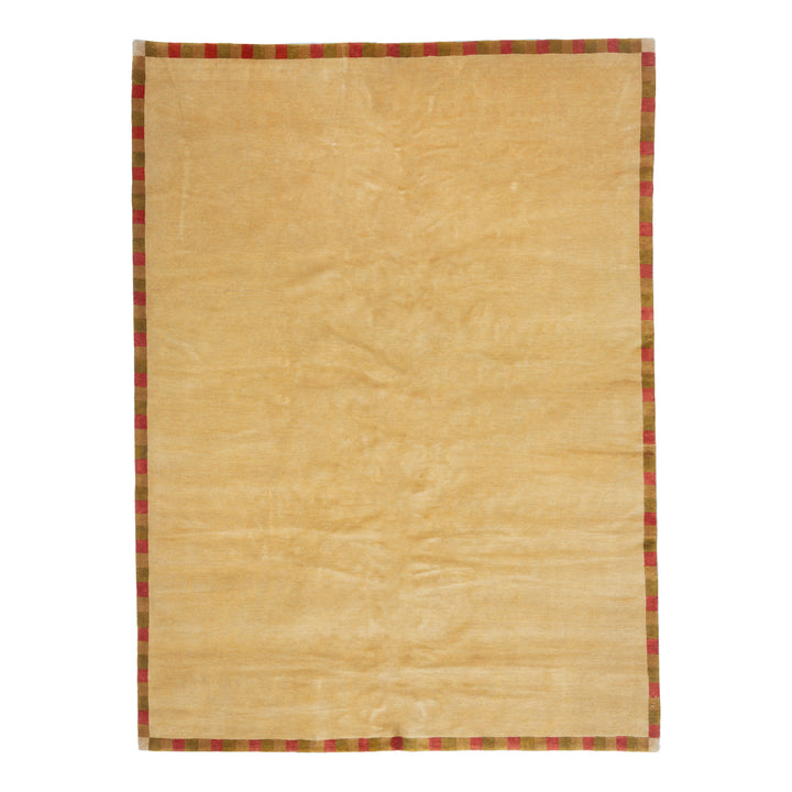 Traditional Tibetan Wool Silk Blend Rug - 6'1" x 9'1"
