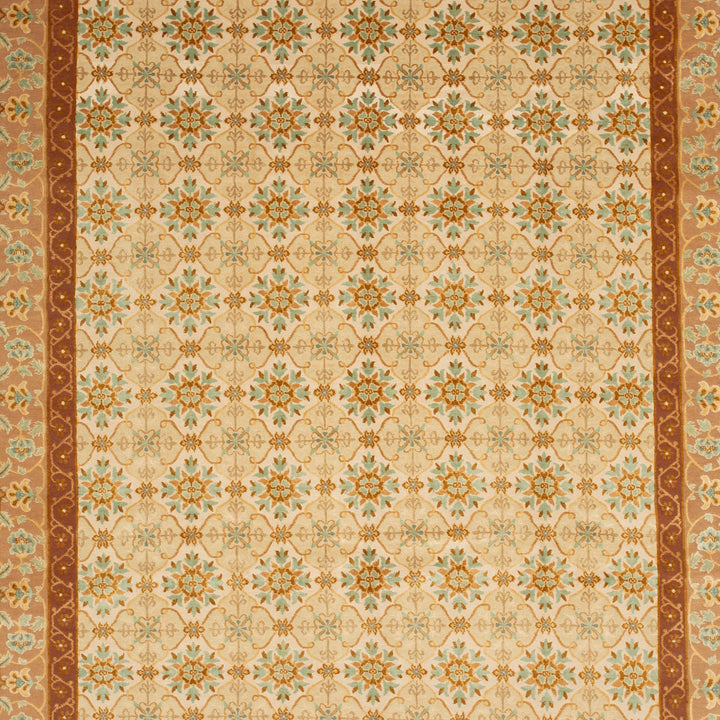 Traditional Tibetan Wool Silk Blend Rug - 9' x 11'10"