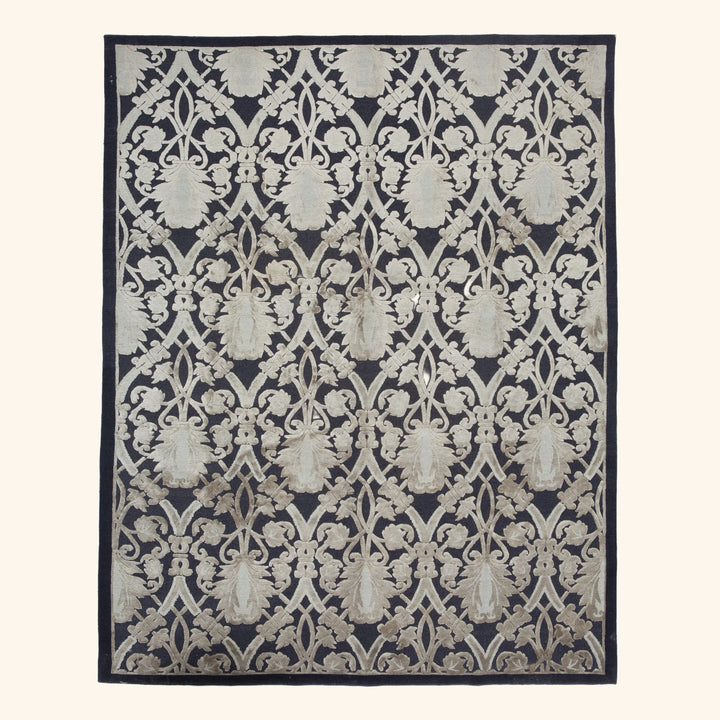 Traditional Tibetan Wool Silk Blend Rug - 8'1" x 10'2"