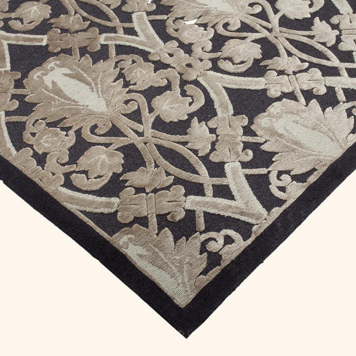 Traditional Tibetan Wool Silk Blend Rug - 8'1" x 10'2"