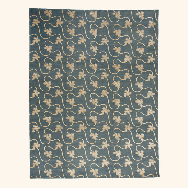 Traditional Tibetan Wool Silk Blend Rug - 9'2" x 11'10"
