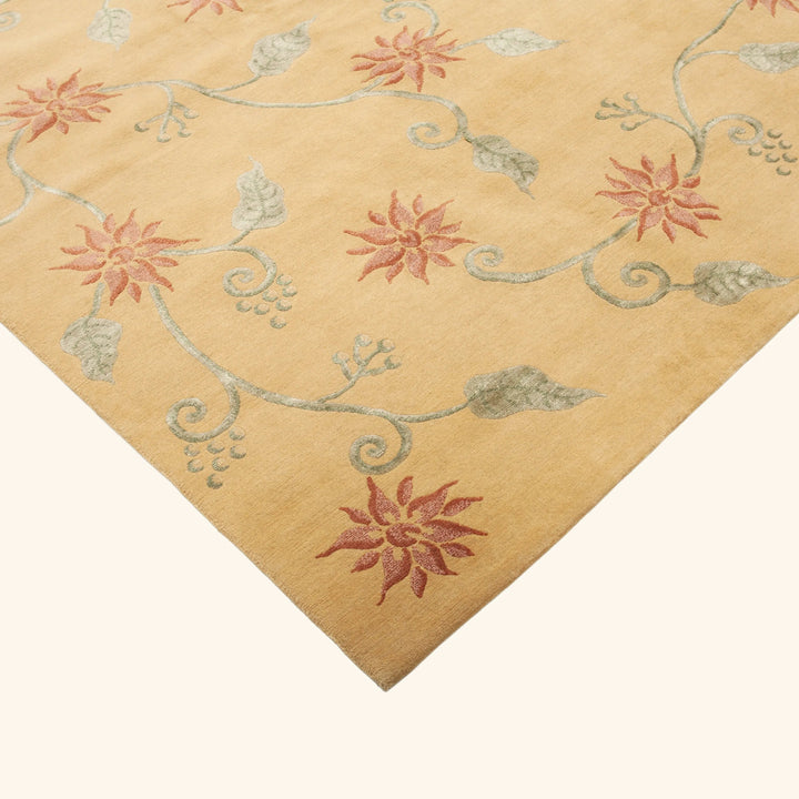 Traditional Tibetan Wool Silk Blend Rug - 9'2" x 11'10"