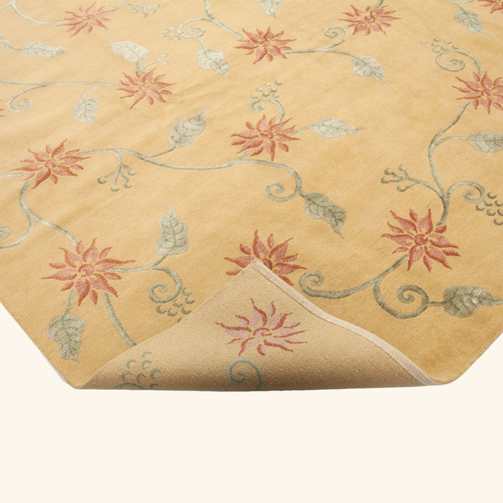 Traditional Tibetan Wool Silk Blend Rug - 9'2" x 11'10"