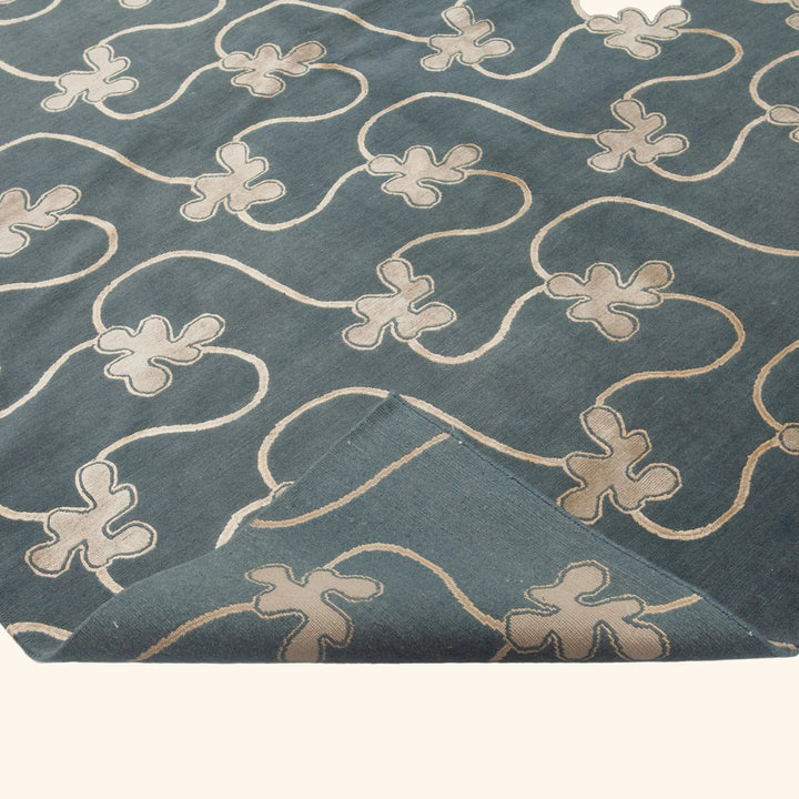 Traditional Tibetan Wool Silk Blend Rug - 9'2" x 11'10"