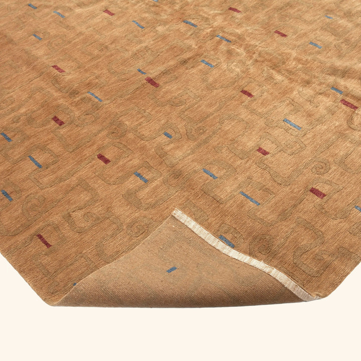 Traditional Tibetan Wool Silk Blend Rug - 8'2" x 12'7"