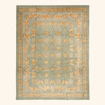 Traditional Tibetan Wool Silk Blend Rug - 9'1" x 12'1"