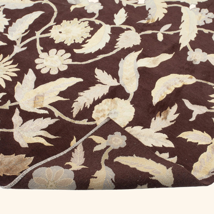Traditional Tibetan Wool Silk Blend Rug - 8'1" x 10'1"