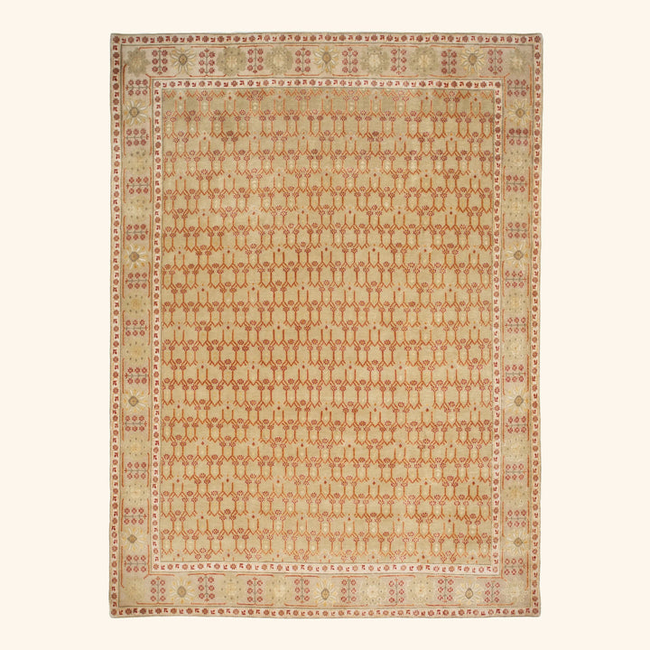 Traditional Tibetan Wool Silk Blend Rug - 9'2" x 12'4"