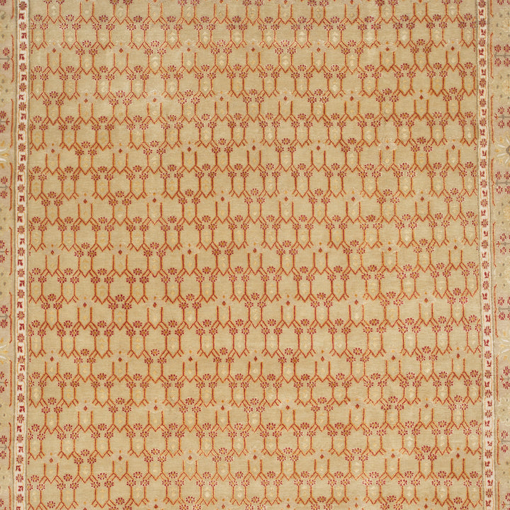 Traditional Tibetan Wool Silk Blend Rug - 9'2" x 12'4"