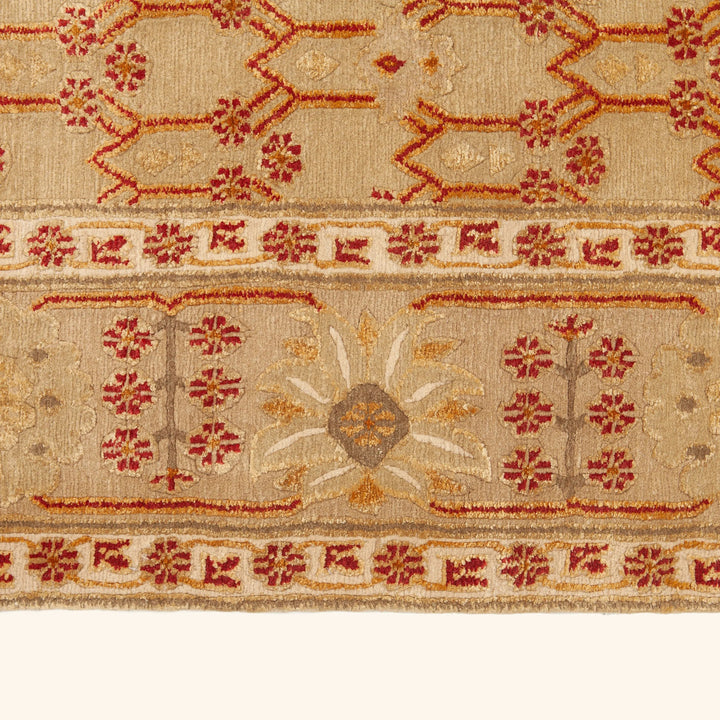 Traditional Tibetan Wool Silk Blend Rug - 9'2" x 12'4"