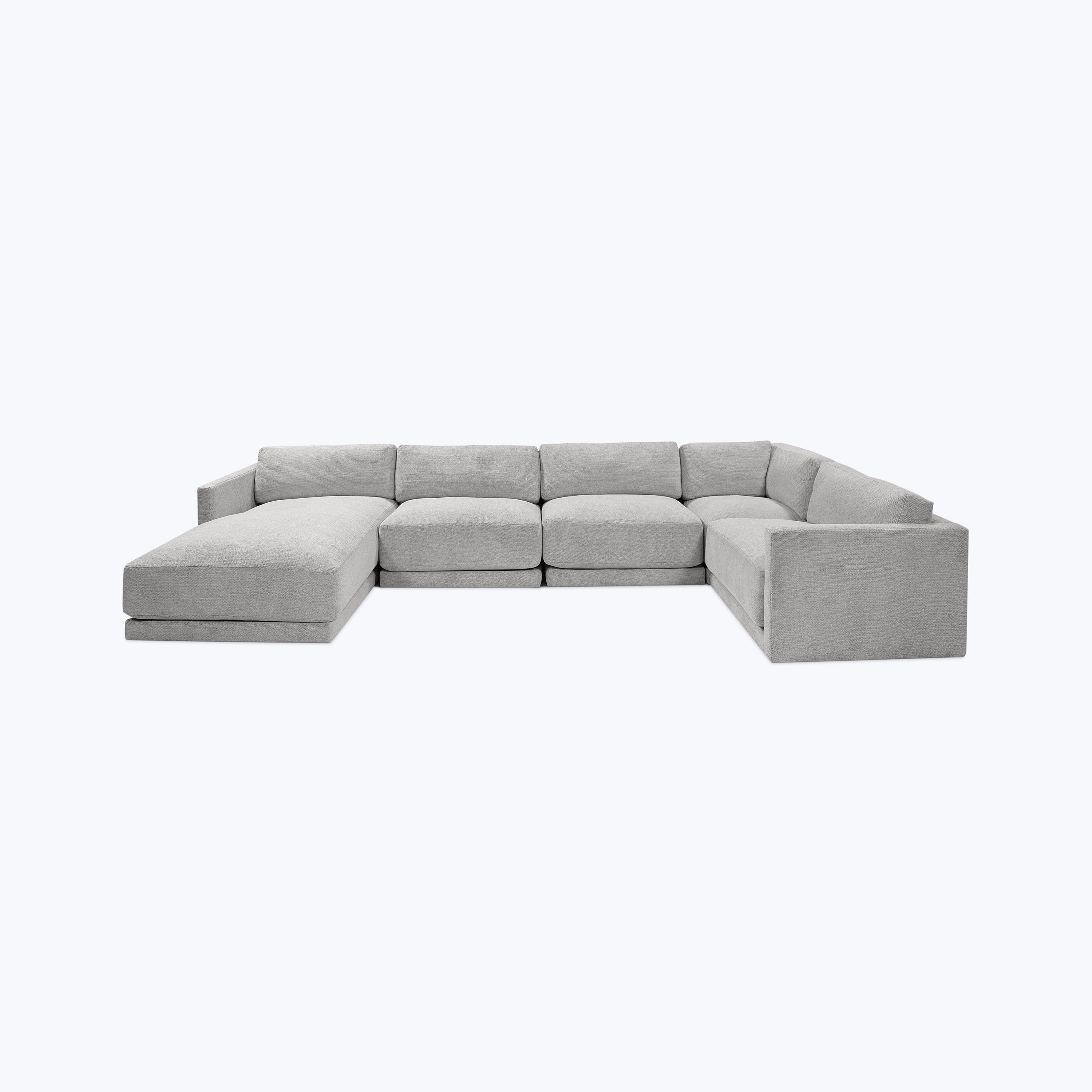 Bond Street 5-Piece Sectional Left-Chaise / Snoopy Plush Woven / Feather