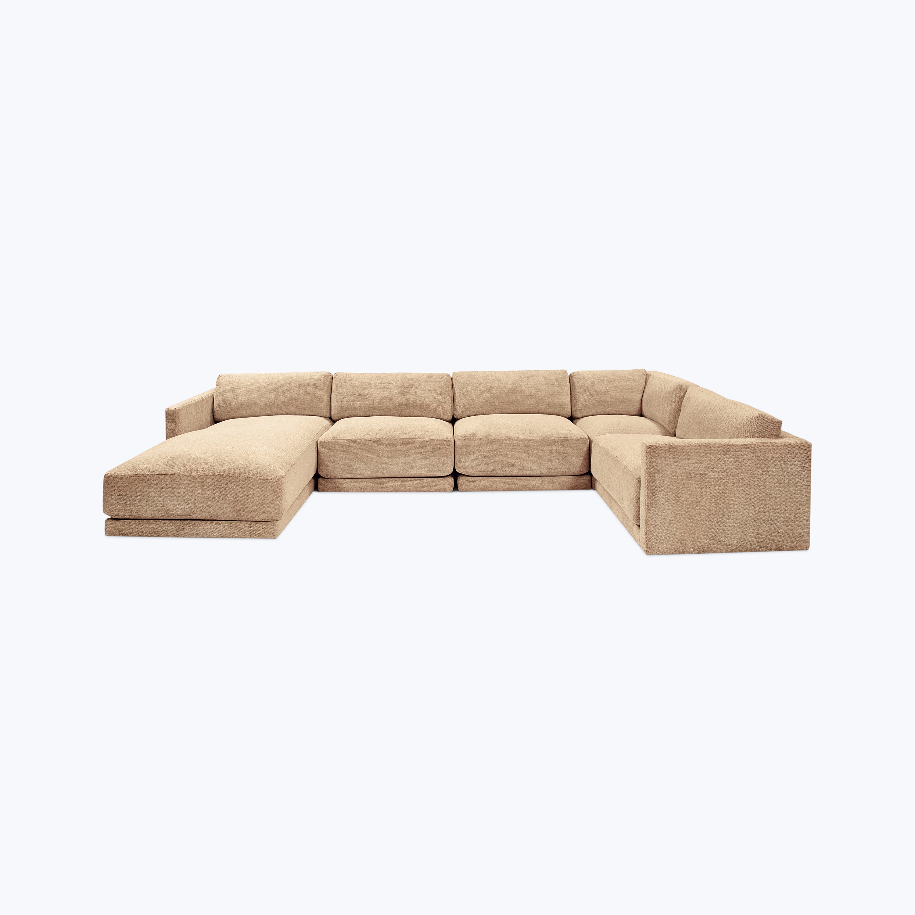 Bond Street 5-Piece Sectional Left-Chaise / Snoopy Plush Woven / Autumn