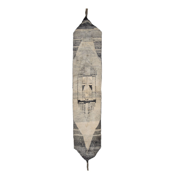 Natural Casablanca Moroccan Wool Runner - 3'3" x 17'