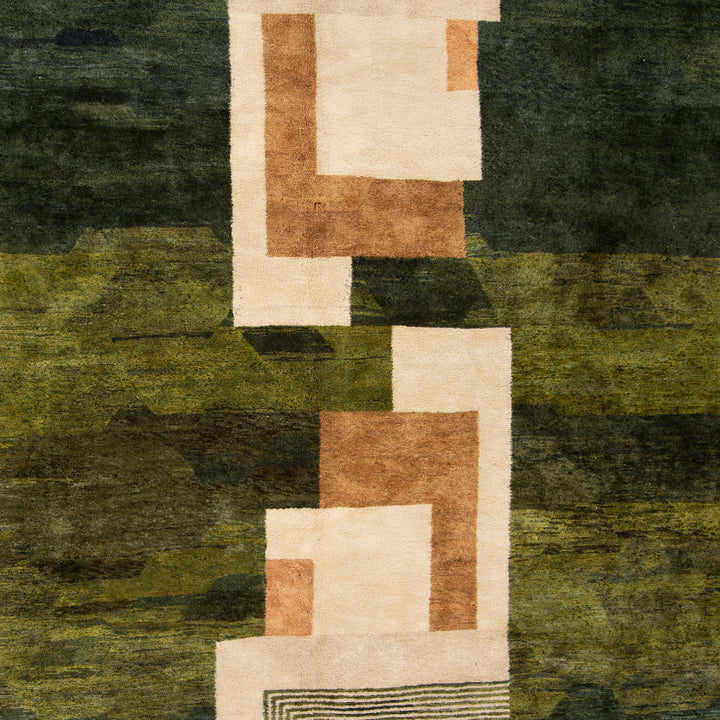 Green Casablanca Moroccan Wool Rug - 14'5" x 20'4"