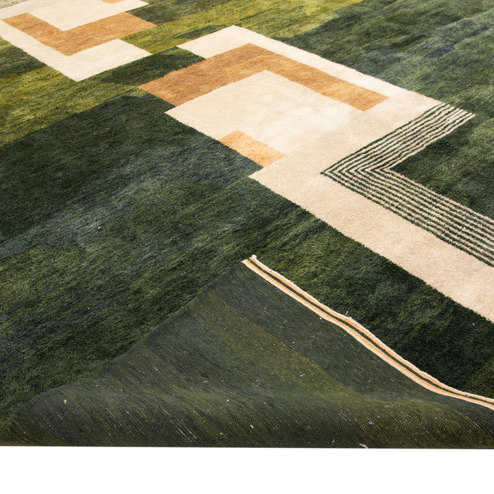 Green Casablanca Moroccan Wool Rug - 14'5" x 20'4"