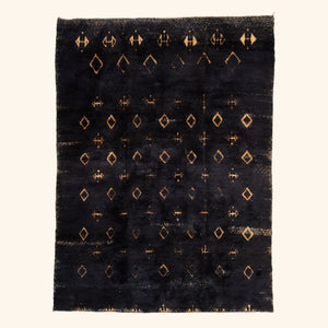 Black Casablanca Moroccan Wool Rug - 11'1" x 14'5"
