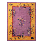 Purple Traditional Art Deco Wool Rug - 8' x 10'