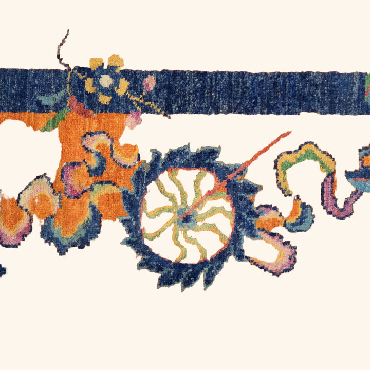 Orange Traditional Art Deco Wool Rug 8x10