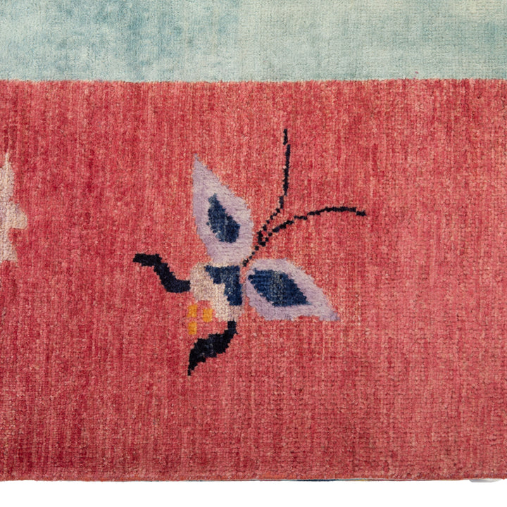 Yellow Traditional Art Deco Wool Rug - 9' x 12'