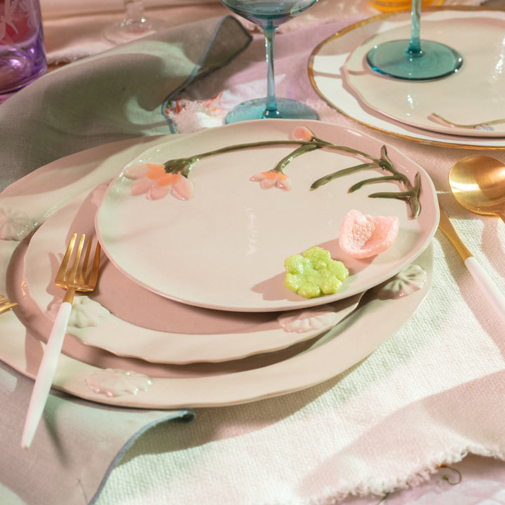 Flower Rim Dessert Plate