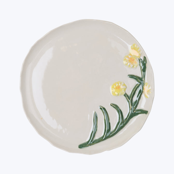 Flowery Dessert Plate - Daffodil
