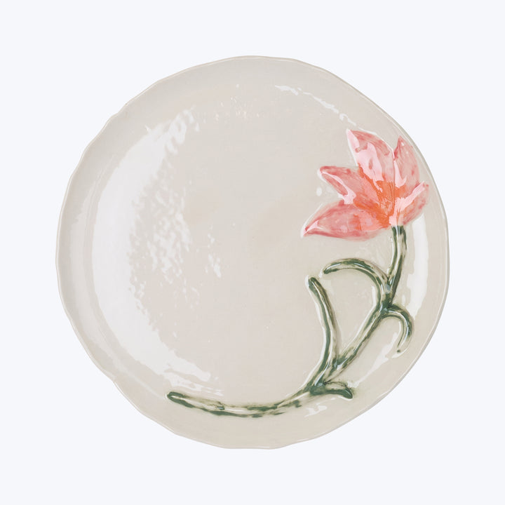 Flowery Dessert Plate, Tulip