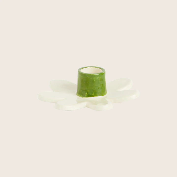 Daisy Candlestick Holder Green