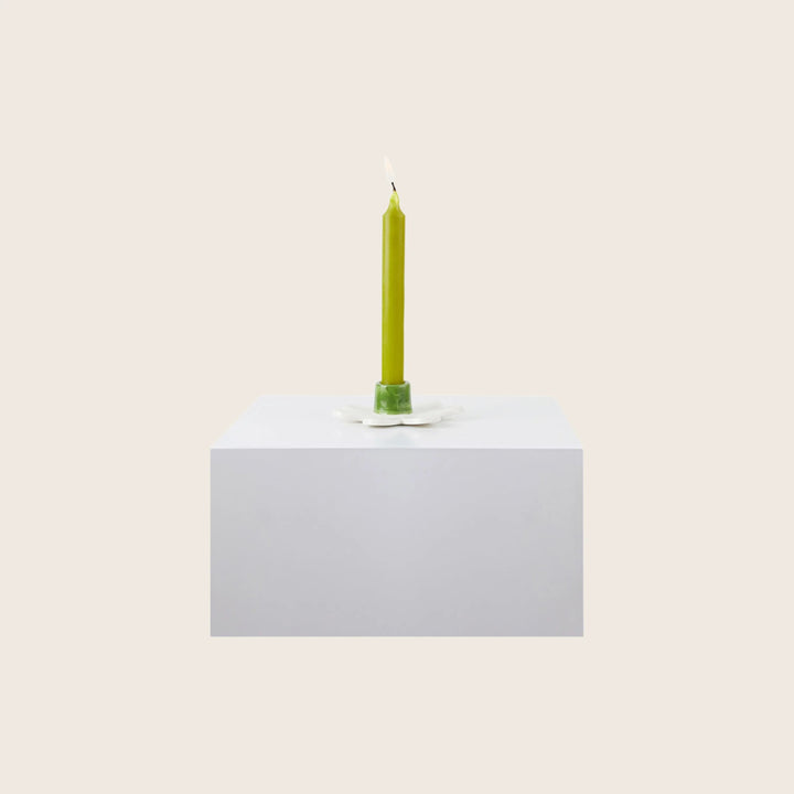 Daisy Candlestick Holder Green