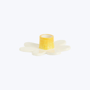 Daisy Candlestick Holder Yellow