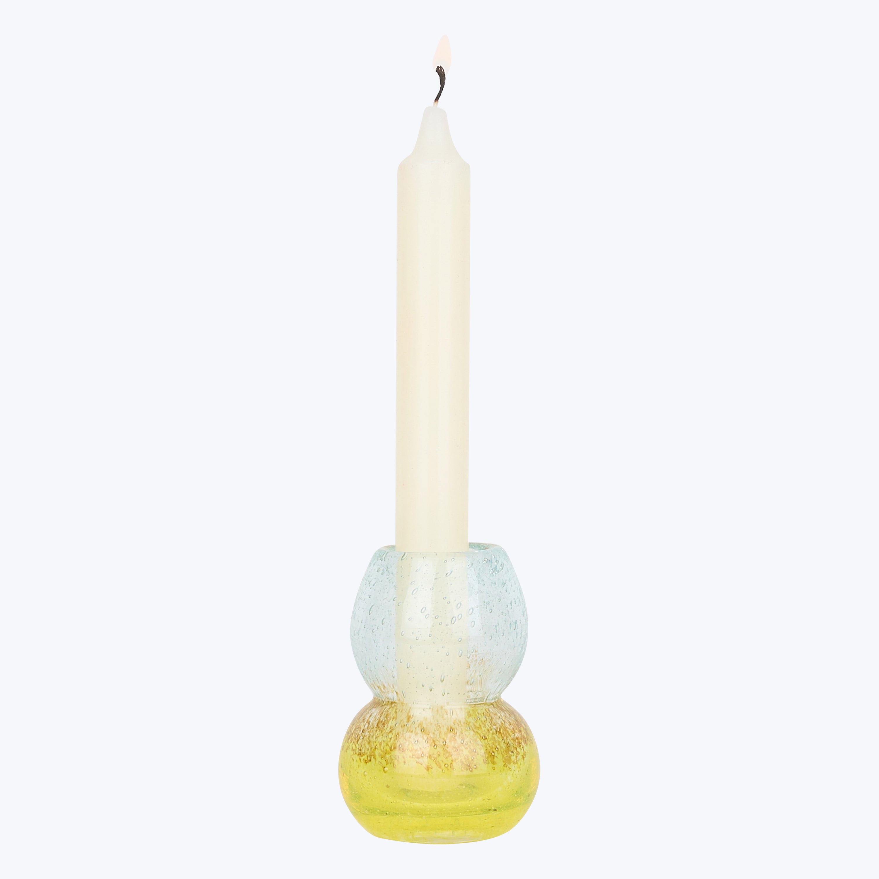 Glass Bubble Candlestick Holder