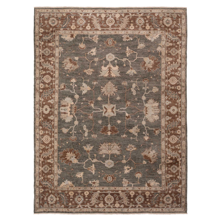 Traditional Oushak Wool Rug - 8'10" x 11'8"