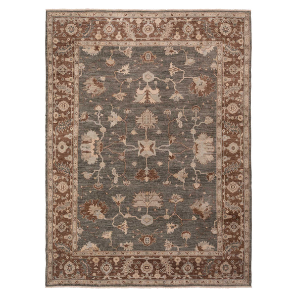 Traditional Oushak Wool Rug - 8'10" x 11'8"