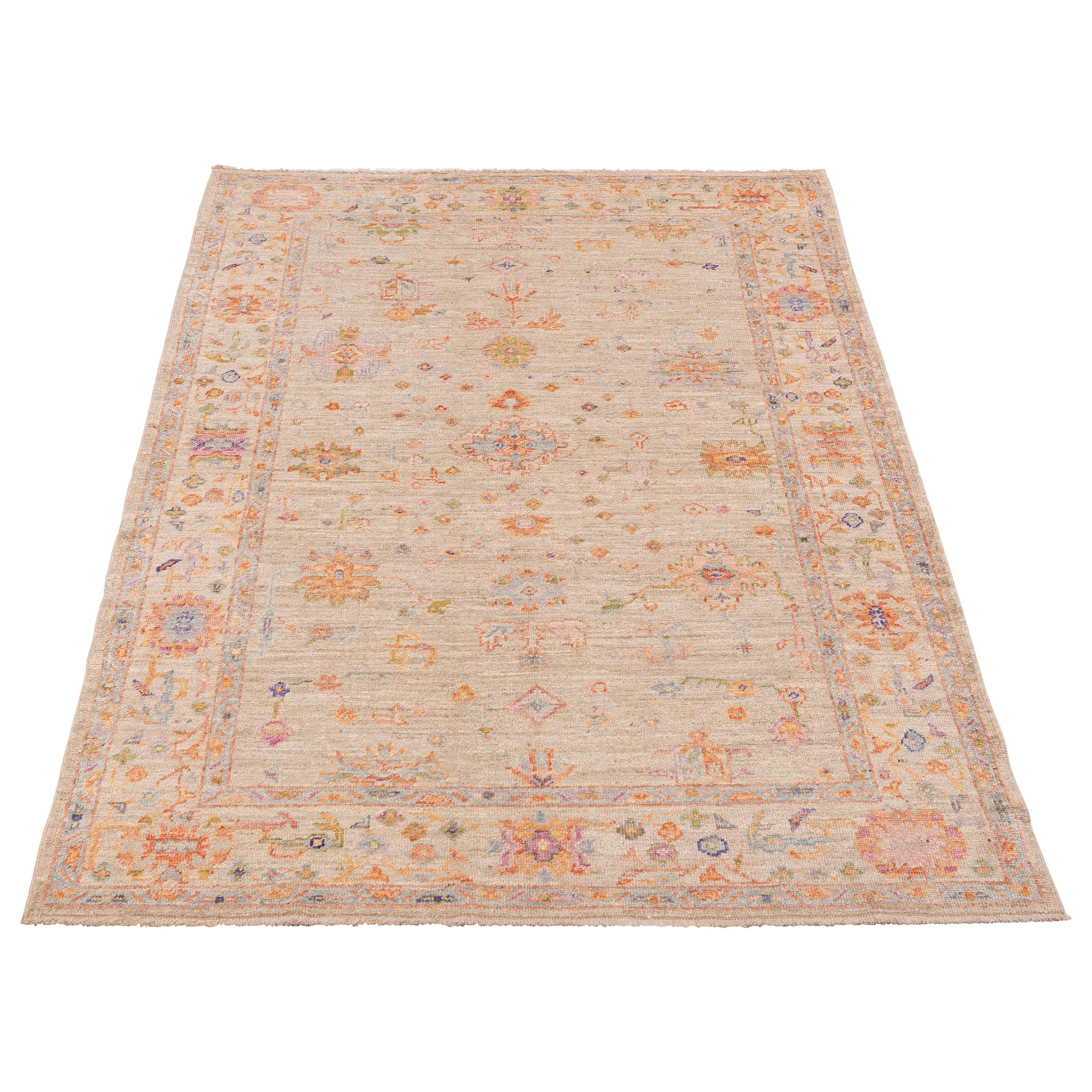 Traditional Oushak Wool Rug - 6' x 8'9"