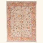 Traditional Oushak Wool Rug - 9'3" x 11'7"