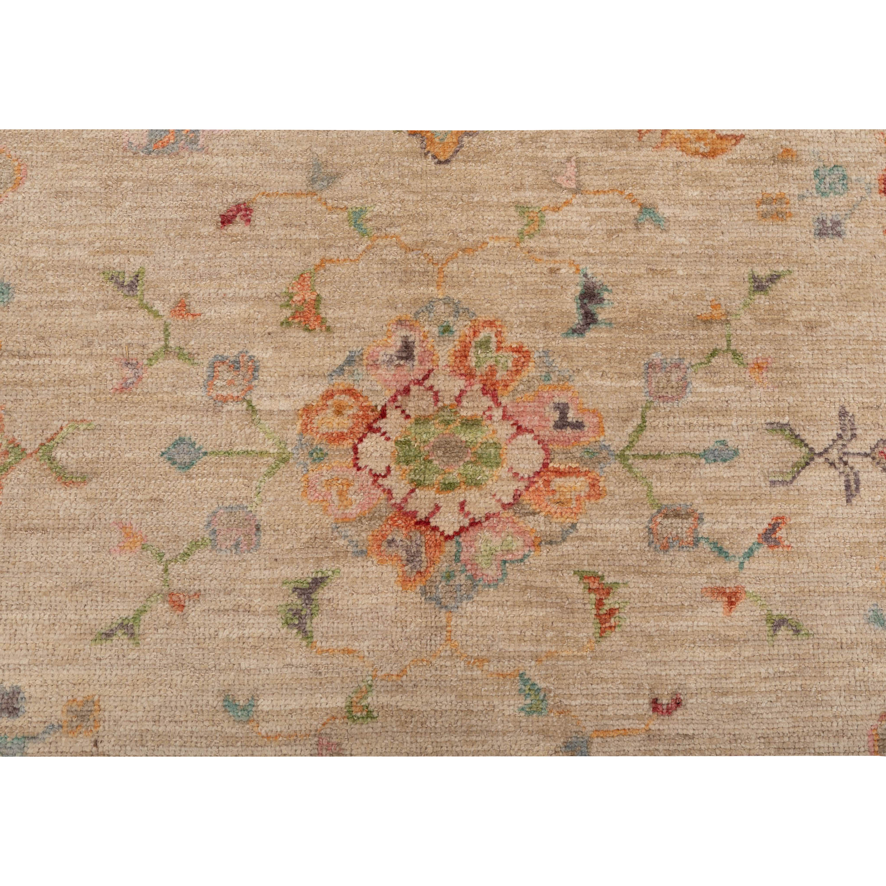 Traditional Oushak Wool Rug - 9'3" x 11'7"