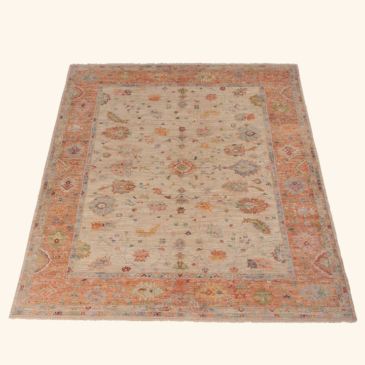Traditional Oushak Wool Rug - 9'3" x 11'7"