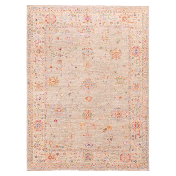 Traditional Oushak Wool Rug - 7'10" x 9'7"