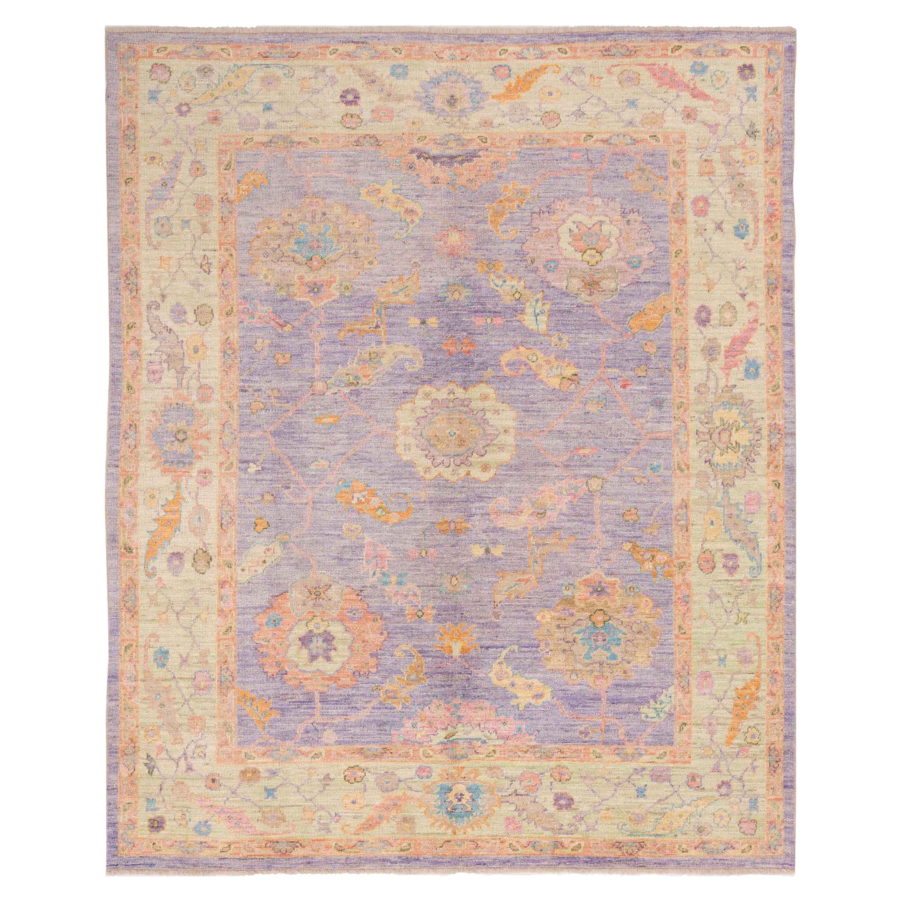 Traditional Oushak Wool Rug - 8'3" x 9'6"