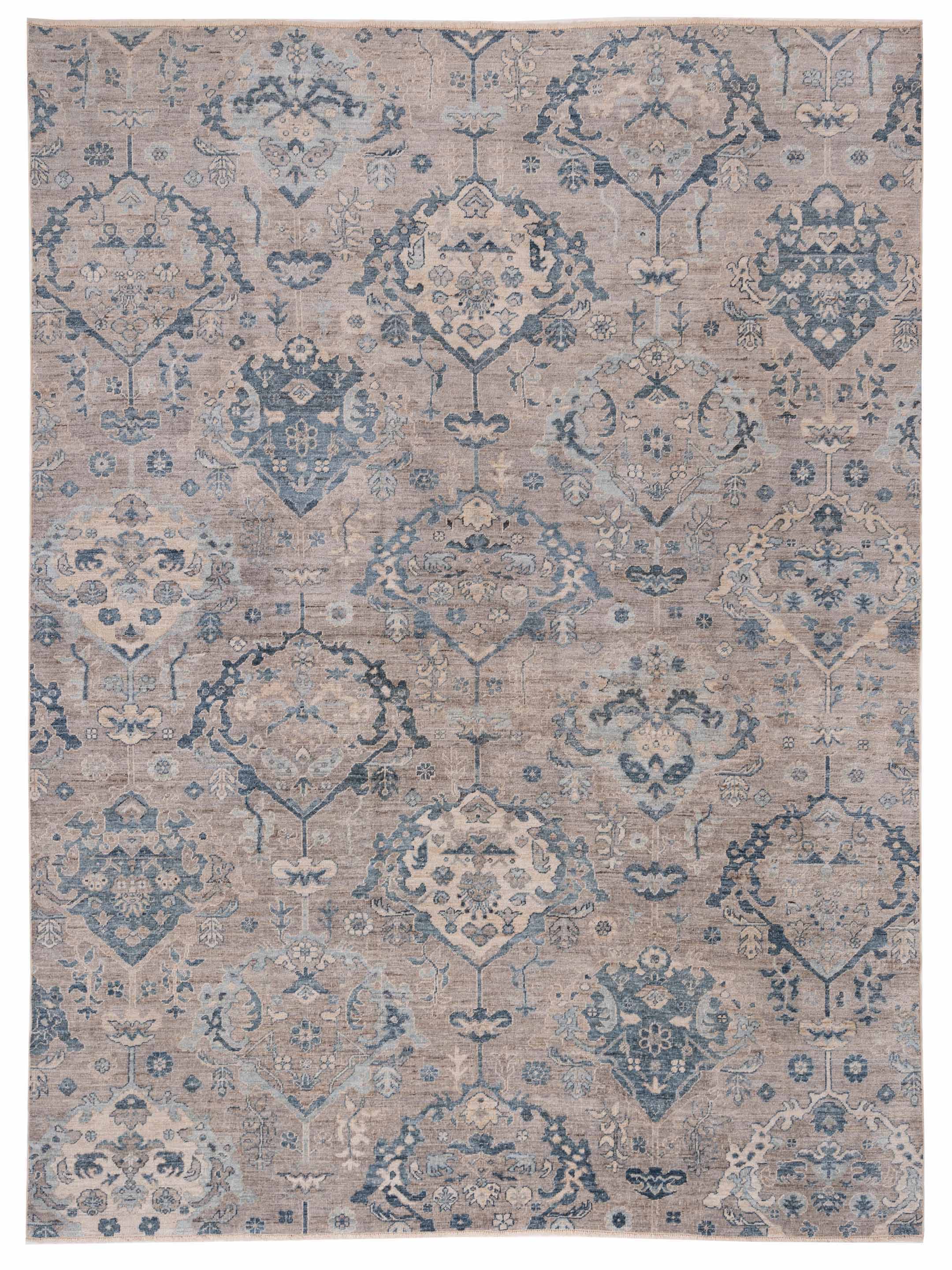 Traditional Oushak Wool Rug - 11'5" x 14'7"