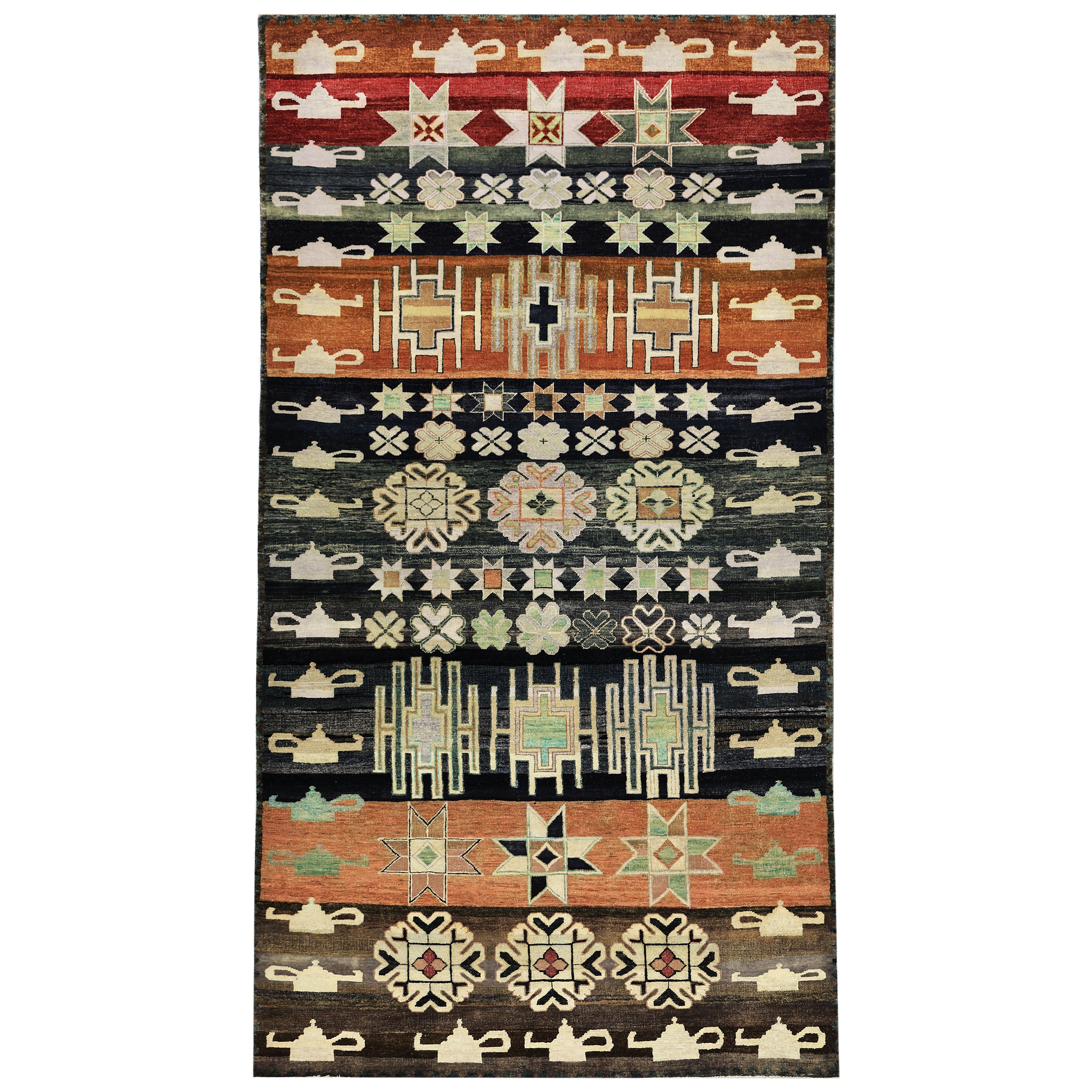 Multicolored Alchemy Traditional Wool Rug - 5' x 9'4"