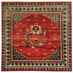 Red Alchemy Traditional Wool & Silk Blend Rug - 7'11" x 7'10"