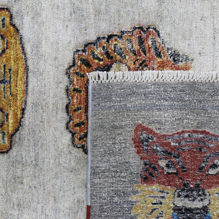 Multicolored Alchemy Contemporary Wool & Silk Blend Rug - 5' x 7'4"