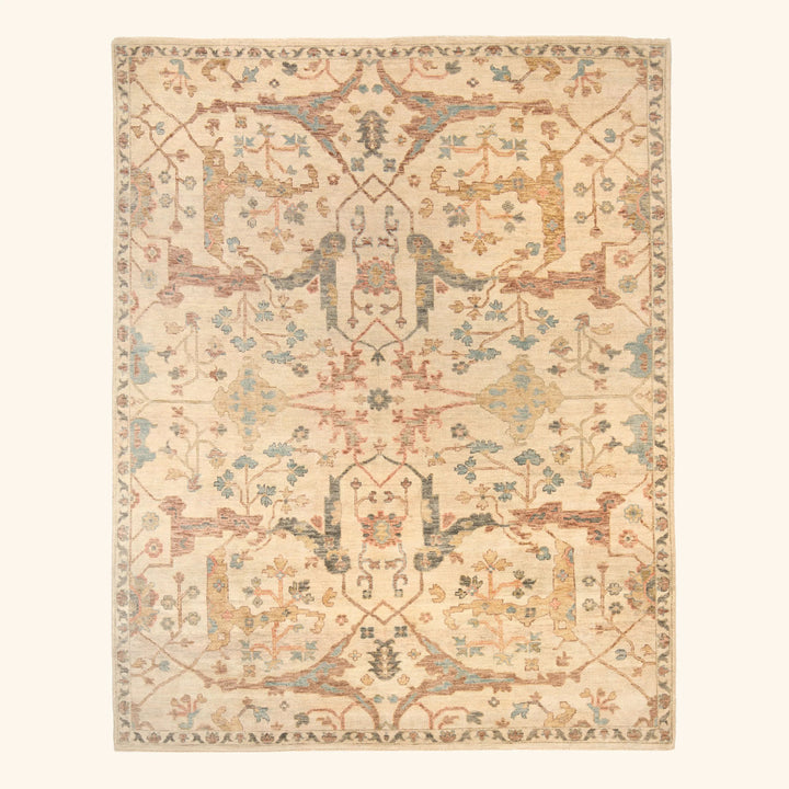 Ivory Traditional Silk Rug - 8' x 10'