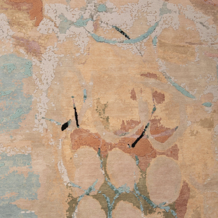 Pink Contemporary Wool Blend Rug - 9' x 12'