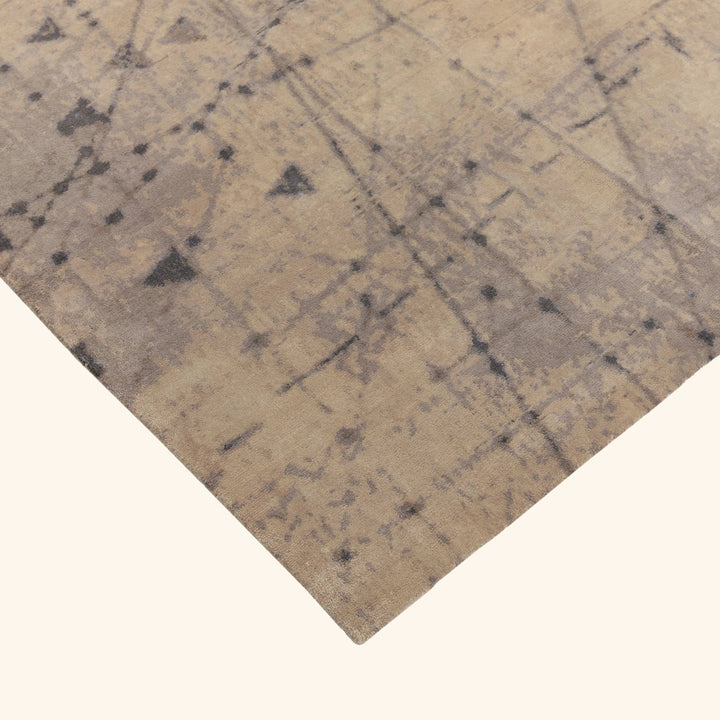 Dark Grey Contemporary Silk Rug - 8' x 10'
