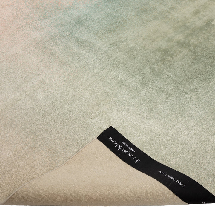 Contemporary Wool Blend Rug Green Pink / 10x14