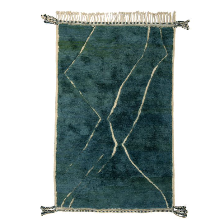 Blue Berber Wool Rug - 5'5" x 8'5"