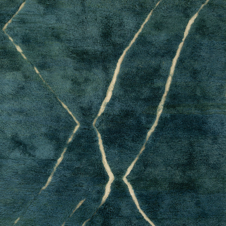 Blue Berber Wool Rug - 5'5" x 8'5"